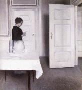 Vilhelm Hammershoi Interior with Woman Reading a Letter,Strandgade 30,1899 china oil painting reproduction